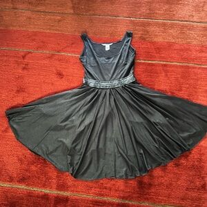 Diane Von Furstenberg Sequinned Waist Black Cocktail  Dress